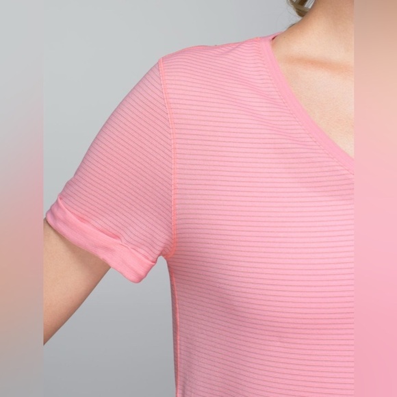 Lululemon B.F.T. Shirt Sleeve V Neck Running Casual Tee - Picture 7 of 8